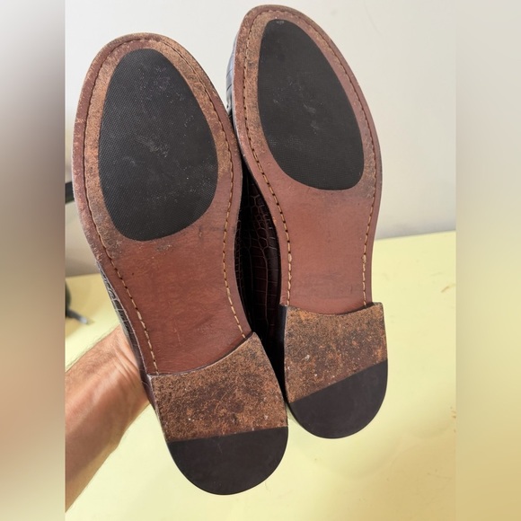 Peter Millar Size 11 Horsebit Crocodile Leather Dark Brown Loafer Made in Brazil - Picture 6 of 10